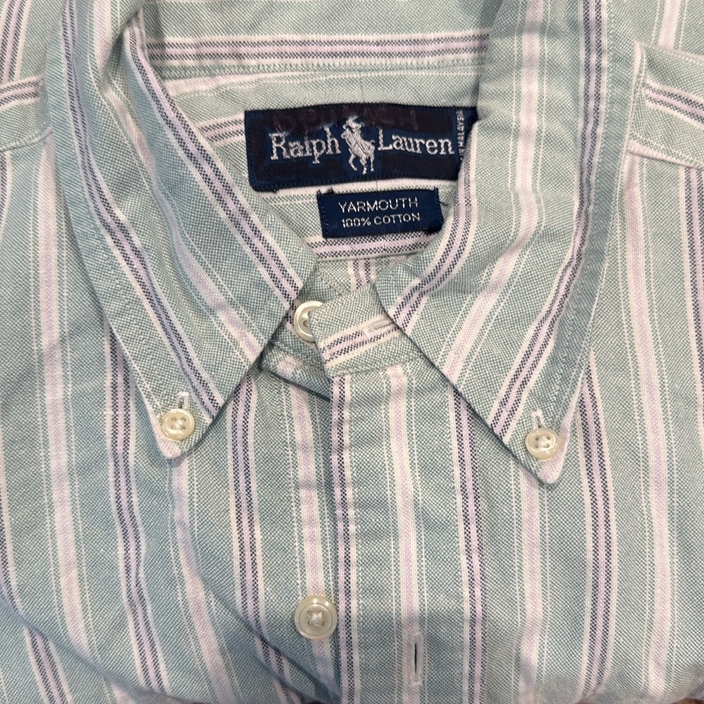 Ralph Lauren Yarmouth Long Sleeve 100% Cotton Button‎ Striped Men’s 16/33 EUC